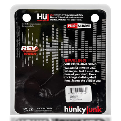 OXBALLS - HUNKYJUNK REVSLING COCK & BALL SLING WITH BULLET VIBRATOR CLEAR ICE