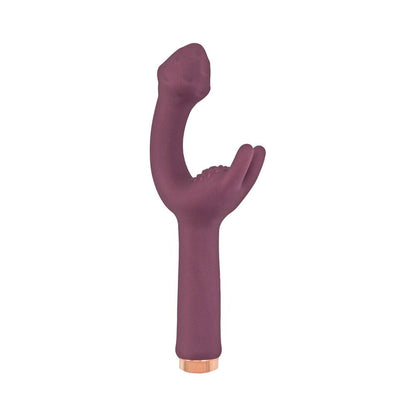 NASSTOYS - MYSTIQUE G-SPOT RECHARGEABLE SILICONE DUAL STIMULATION VIBRATOR EGGPLANT