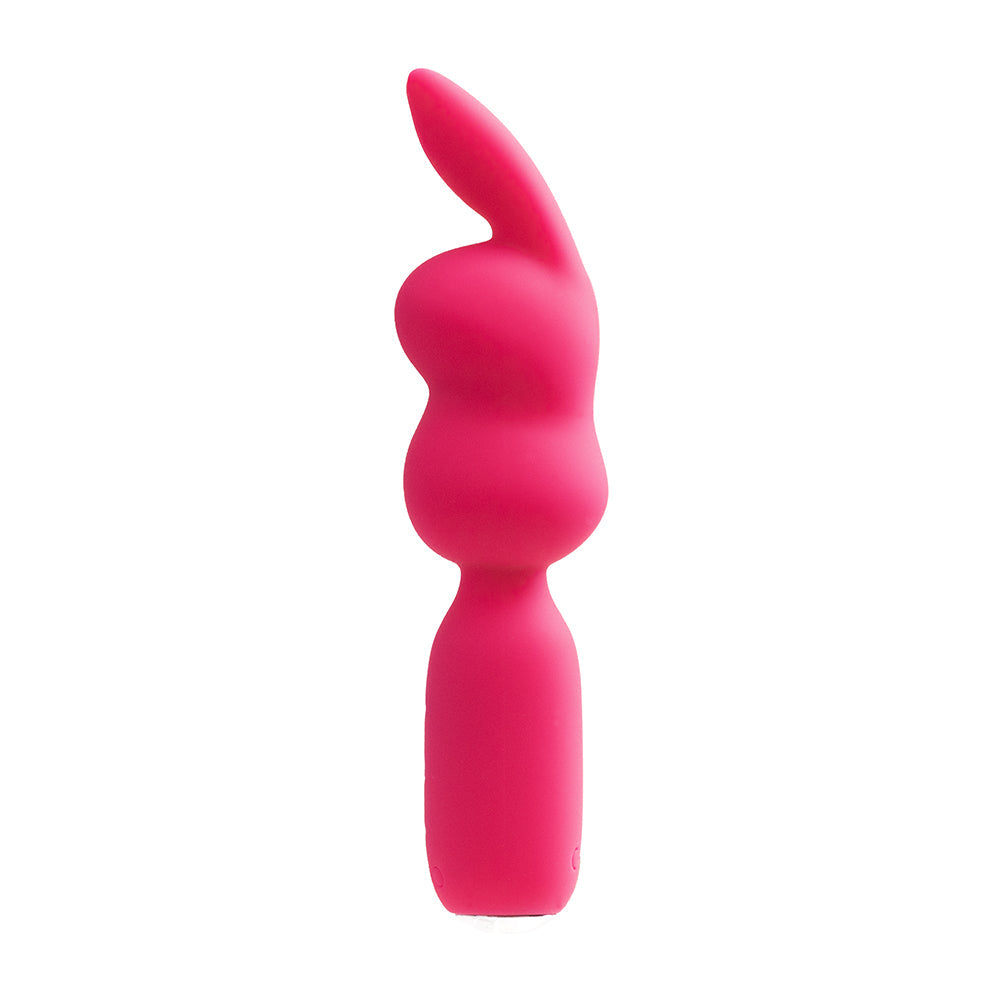 VEDO - HOPPER BUNNY RECHARGEABLE SILICONE MINI WAND VIBRATOR PINK