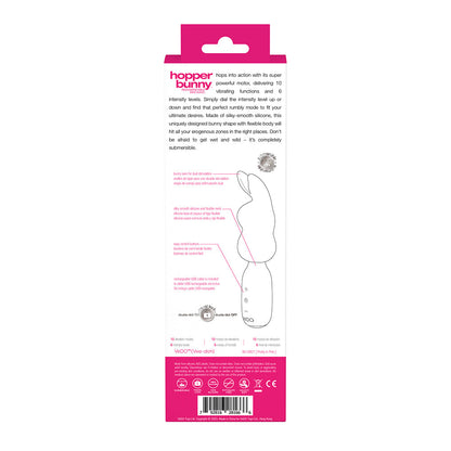 VEDO - HOPPER BUNNY RECHARGEABLE SILICONE MINI WAND VIBRATOR PINK
