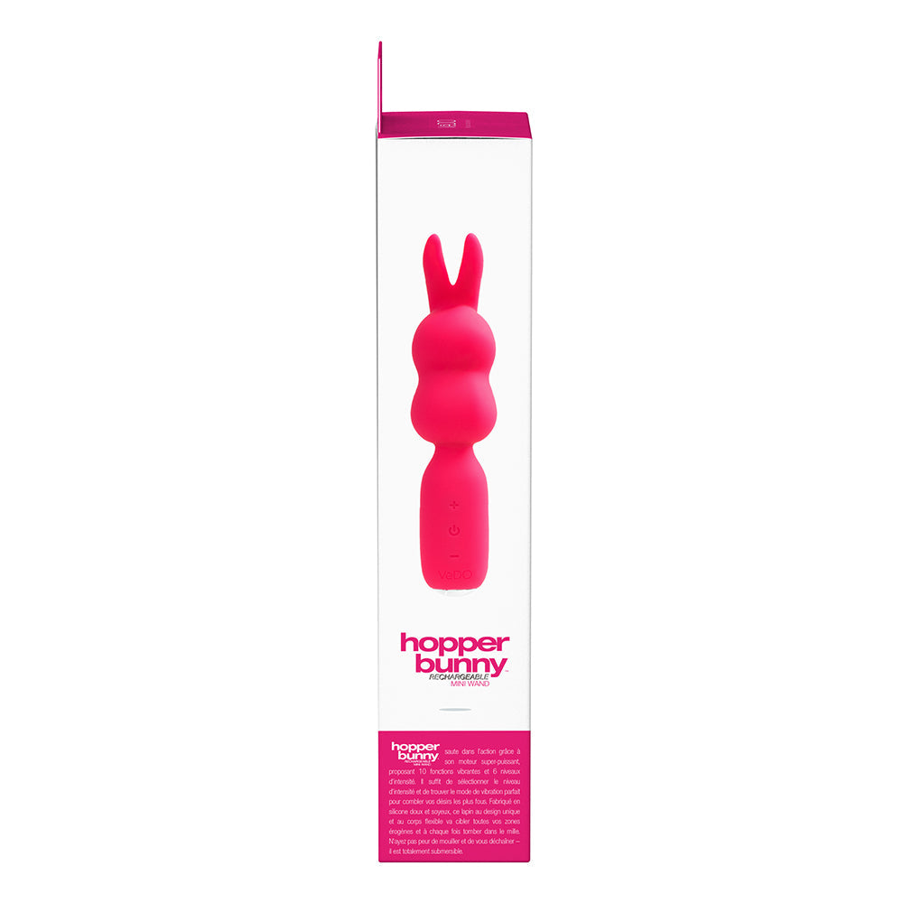VEDO - HOPPER BUNNY RECHARGEABLE SILICONE MINI WAND VIBRATOR PINK