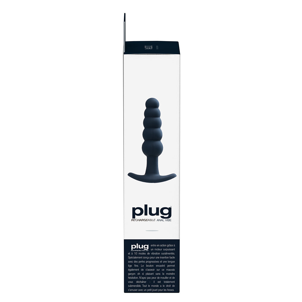 VEDO - PLUG RECHARGEABLE SILICONE VIBRATING ANAL PLUG BLACK