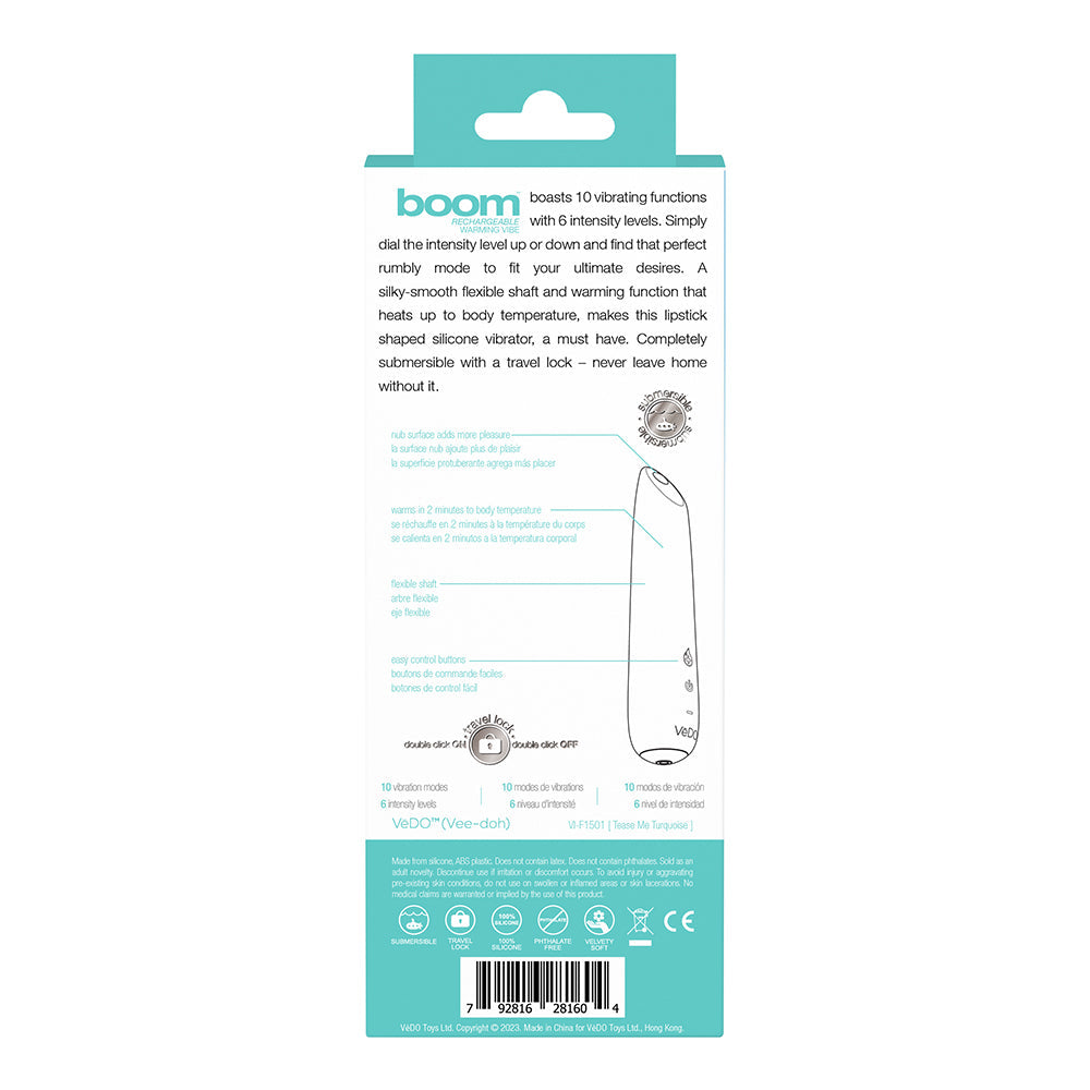 VEDO - BOOM RECHARGEABLE WARMING SILICONE SLIMLINE VIBRATOR
