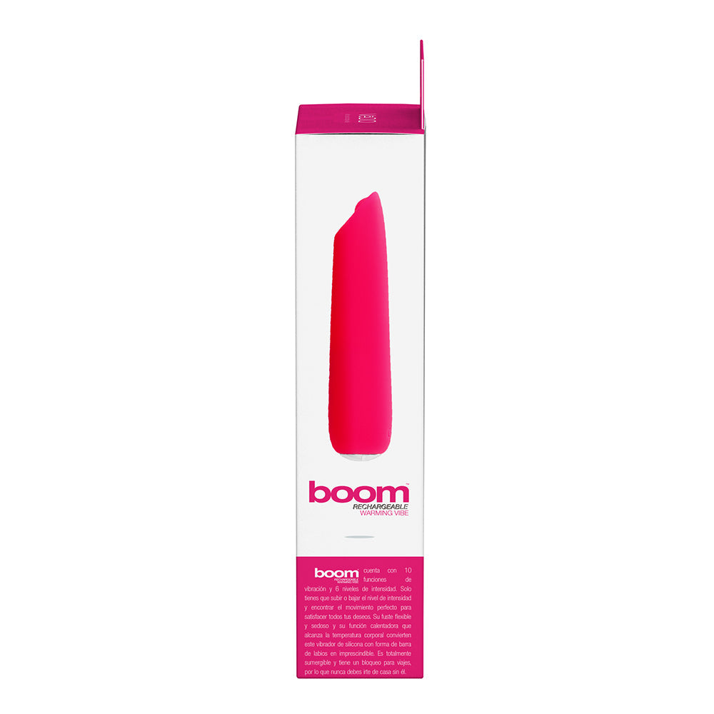 VEDO BOOM RECHARGEABLE WARMING SILICONE SLIMLINE VIBRATOR PINK