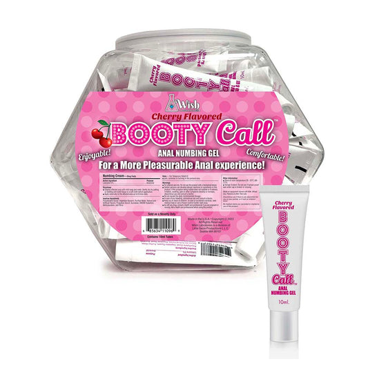 LITTLE GENIE - BOOTYCALL ANAL NUMBING GEL CHERRY 65-PIECE FISHBOWL DISPLAY