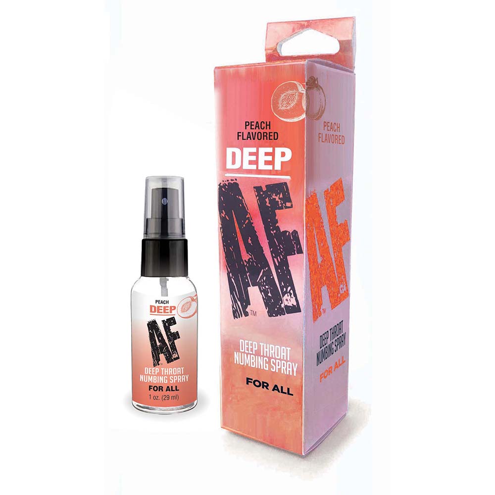 DEEP AF PEACH FLAVORED DEEP THROAT NUMBING SPRAY 1 OZ.
