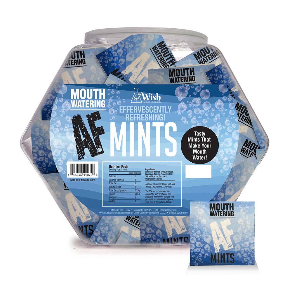 LITTLE GENIE - MOUTH WATERING AF EFFERVESCENT MINTS 100-PIECE FISHBOWL DISPLAY