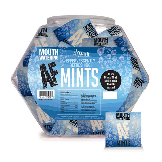 LITTLE GENIE - MOUTH WATERING AF EFFERVESCENT MINTS 100-PIECE FISHBOWL DISPLAY