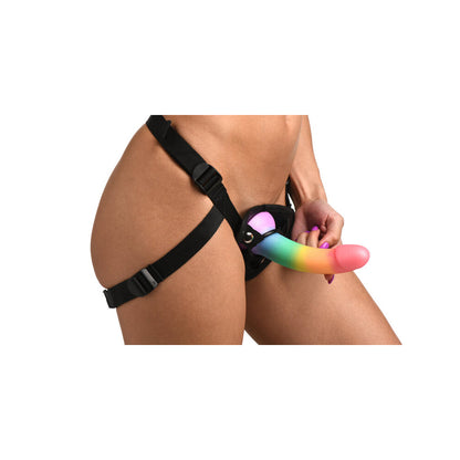 CURVE NOVELTIES - SIMPLY SWEET SWIRL 6.5 IN. SILICONE DILDO RAINBOW