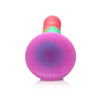 SIMPLY SWEET RIBBED 6.5 IN. SILICONE DILDO RAINBOW