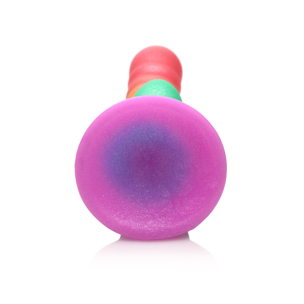 CURVE NOVELTIES - SIMPLY SWEET RIBBED 6.5 IN. SILICONE DILDO RAINBOW