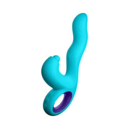 FEMMEFUNN KLIO RECHARGEABLE SILICONE TRIPLE ACTION THUMPING RABBIT VIBRATOR TURQUOISE