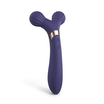 LOVE TO LOVE FIREBALL RECHARGEABLE DUAL ENDED SILICONE BODY MASSAGER & VIBRATOR MIDNIGHT INDIGO