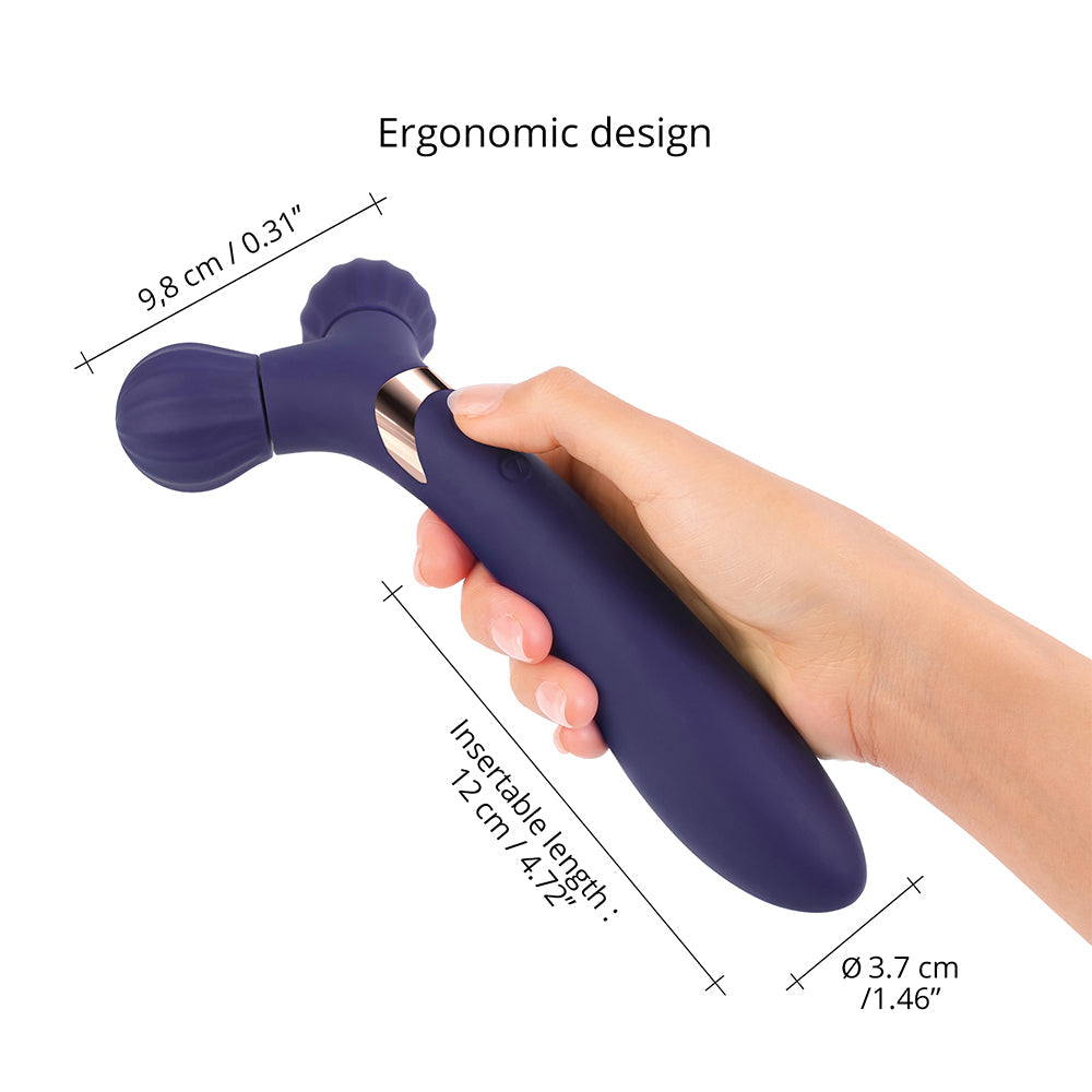 LOVE TO LOVE FIREBALL RECHARGEABLE DUAL ENDED SILICONE BODY MASSAGER & VIBRATOR MIDNIGHT INDIGO