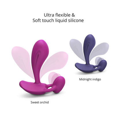 LOVE TO LOVE WITTY RECHARGEABLE REMOTE-CONTROLLED SILICONE P & G VIBRATOR SWEET ORCHID