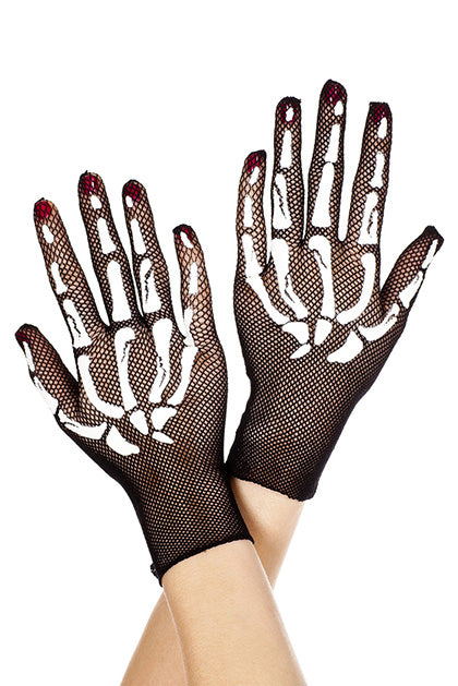 MUSIC LEGS - GUANTES NEGRO CON DIB ESQUELETO