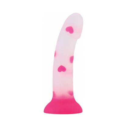 HOTT PRODUCTS - SWEET SEX SWEETHEART BENDABLE 7 IN. SILICONE DILDO HEART PRINT PINK