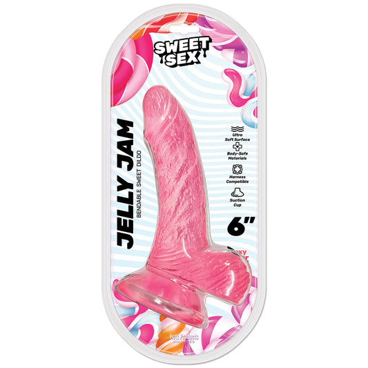 SWEET SEX JELLY JAM BENDABLE 6 IN. JELLY DILDO PINK