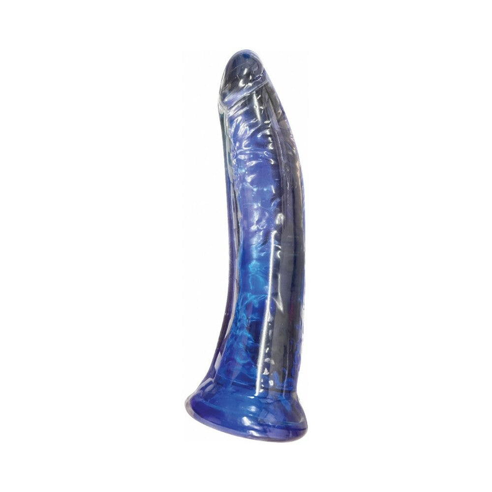 HOTT PRODUCTS - STARDUST GALACTIC STELLAR TEXTURED 8 IN. JELLY FANTASY DILDO CRYSTAL BLUE