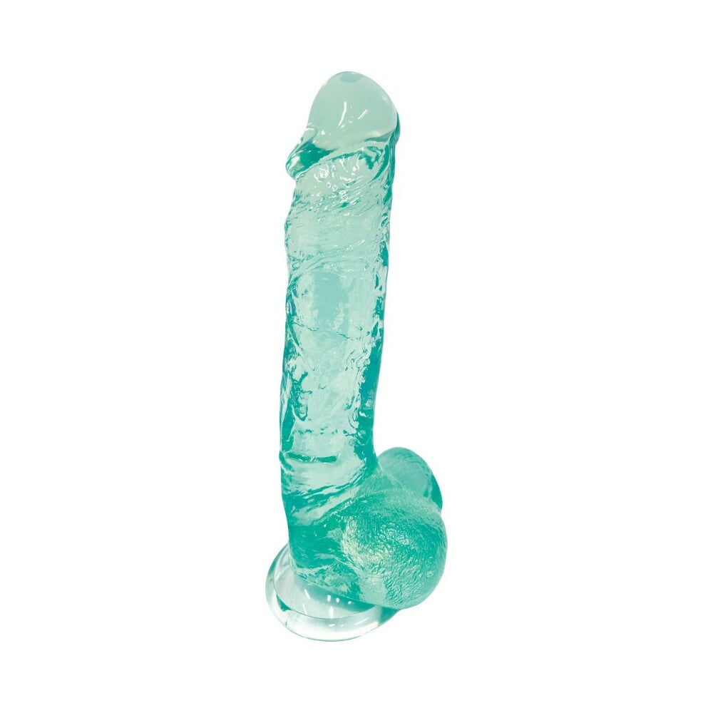 HOTT PRODUCTS - SWEET SEX CUMDROP BENDABLE 9 IN. JELLY DILDO AQUA