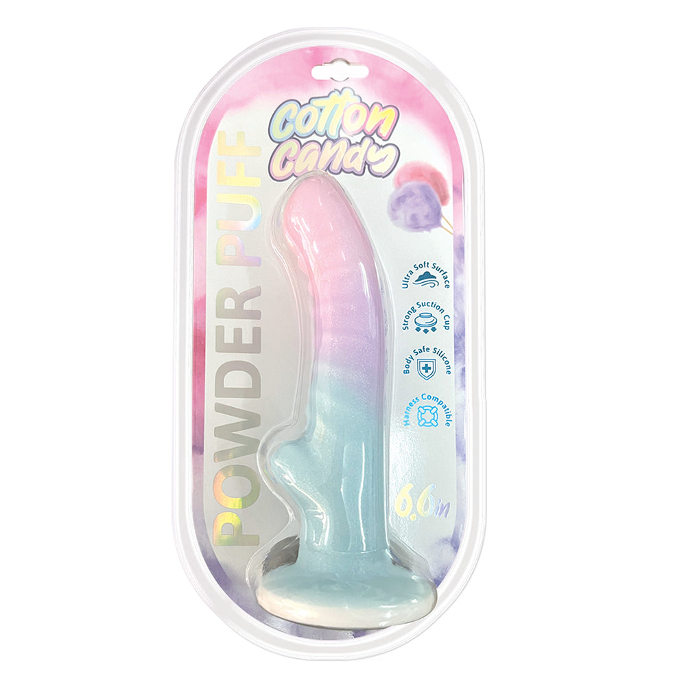 HOTT PRODUCTS - COTTON CANDY POWDER PUFF 6.6 IN. SILICONE/TPE DILDO