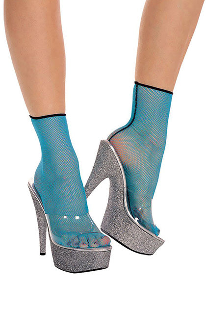 MUSIC LEGS - SOCQUETTES FILET TURQUOISE