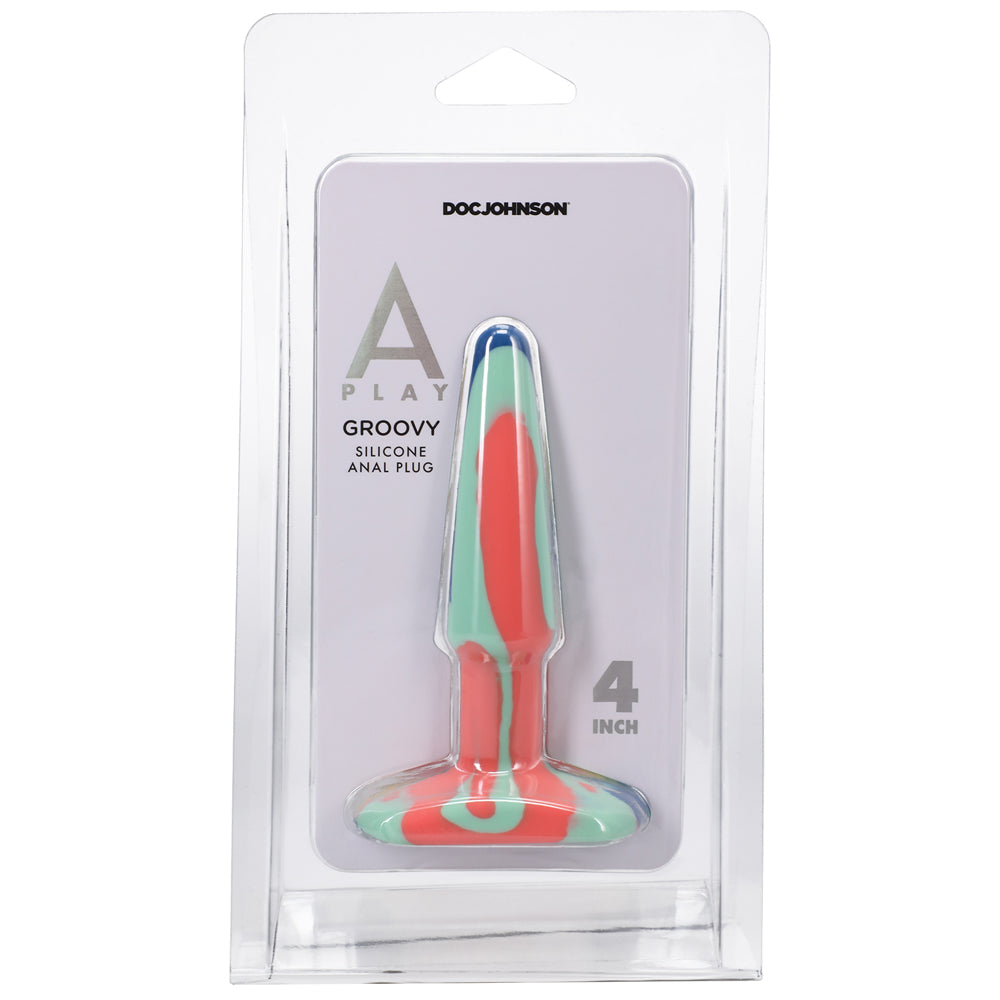 A-PLAY GROOVY 4 IN. SILICONE ANAL PLUG SUNRISE