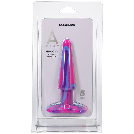 DOC JOHNSON - A-PLAY GROOVY 5 IN. SILICONE ANAL PLUG BERRY