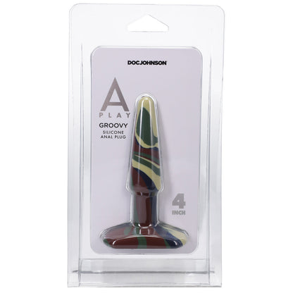 A-PLAY GROOVY 4 IN. SILICONE ANAL PLUG CAMOUFLAGE