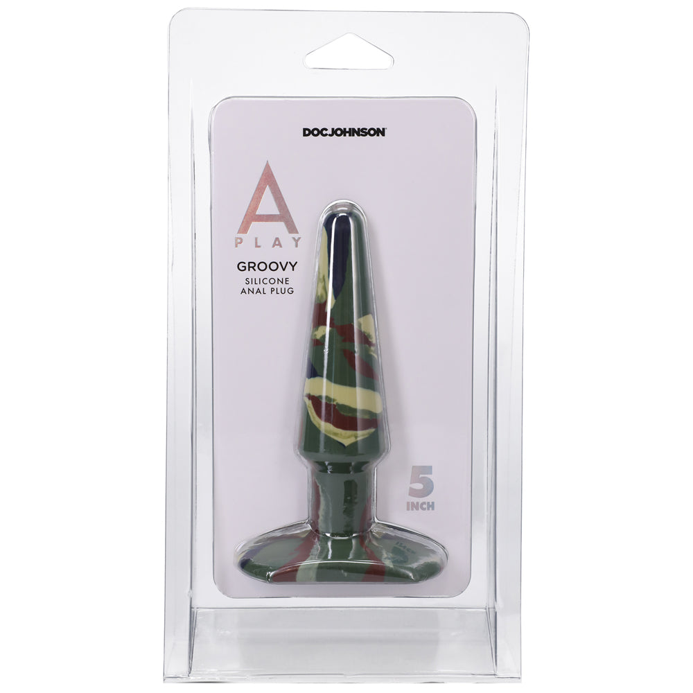 DOC JOHNSON - A-PLAY GROOVY 5 IN. SILICONE ANAL PLUG CAMOUFLAGE