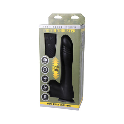 FORT TROFF PISTON THRUSTER MINI FUCK MACHINE RECHARGEABLE REMOTE-CONTROLLED SILICONE 8.5 IN. THRUSTING DILDO BLACK