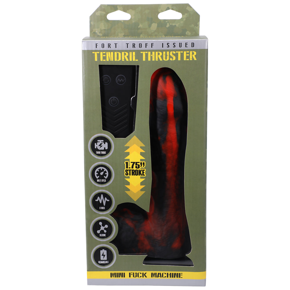 FORT TROFF TENDRIL THRUSTER MINI FUCK MACHINE RECHARGEABLE REMOTE-CONTROLLED SILICONE 8.5 IN. THRUSTING DILDO RED/BLACK