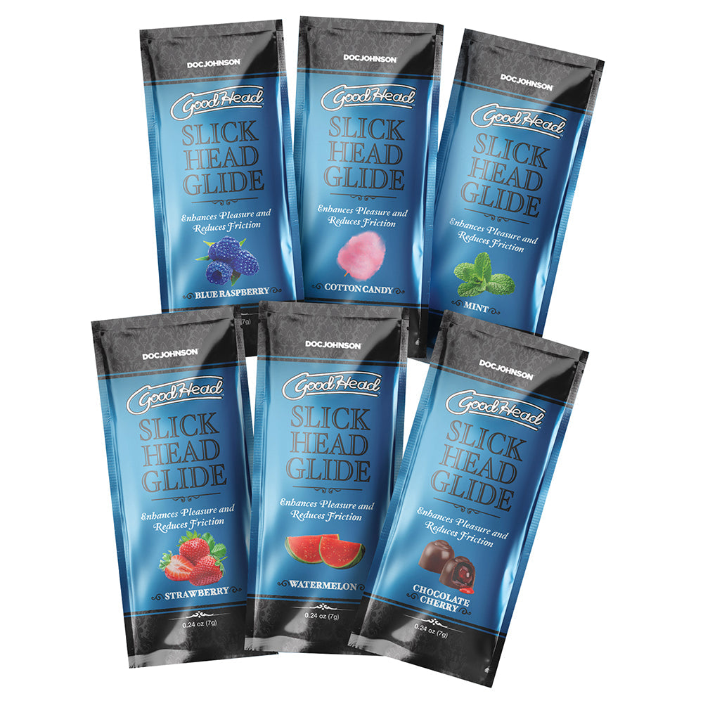 DOC JOHNSON - GOODHEAD SLICK HEAD GLIDE MULTI-FLAVOR 6-PACK 0.24 OZ.