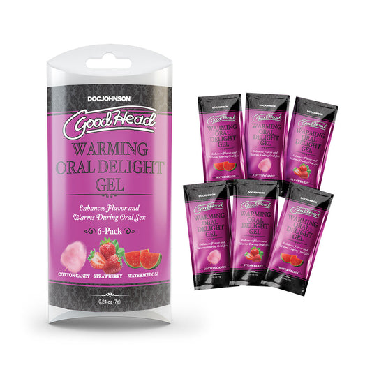 DOC JOHNSON - GOODHEAD WARMING ORAL DELIGHT GEL MULTI-FLAVOR 6-PACK 0.24 OZ.