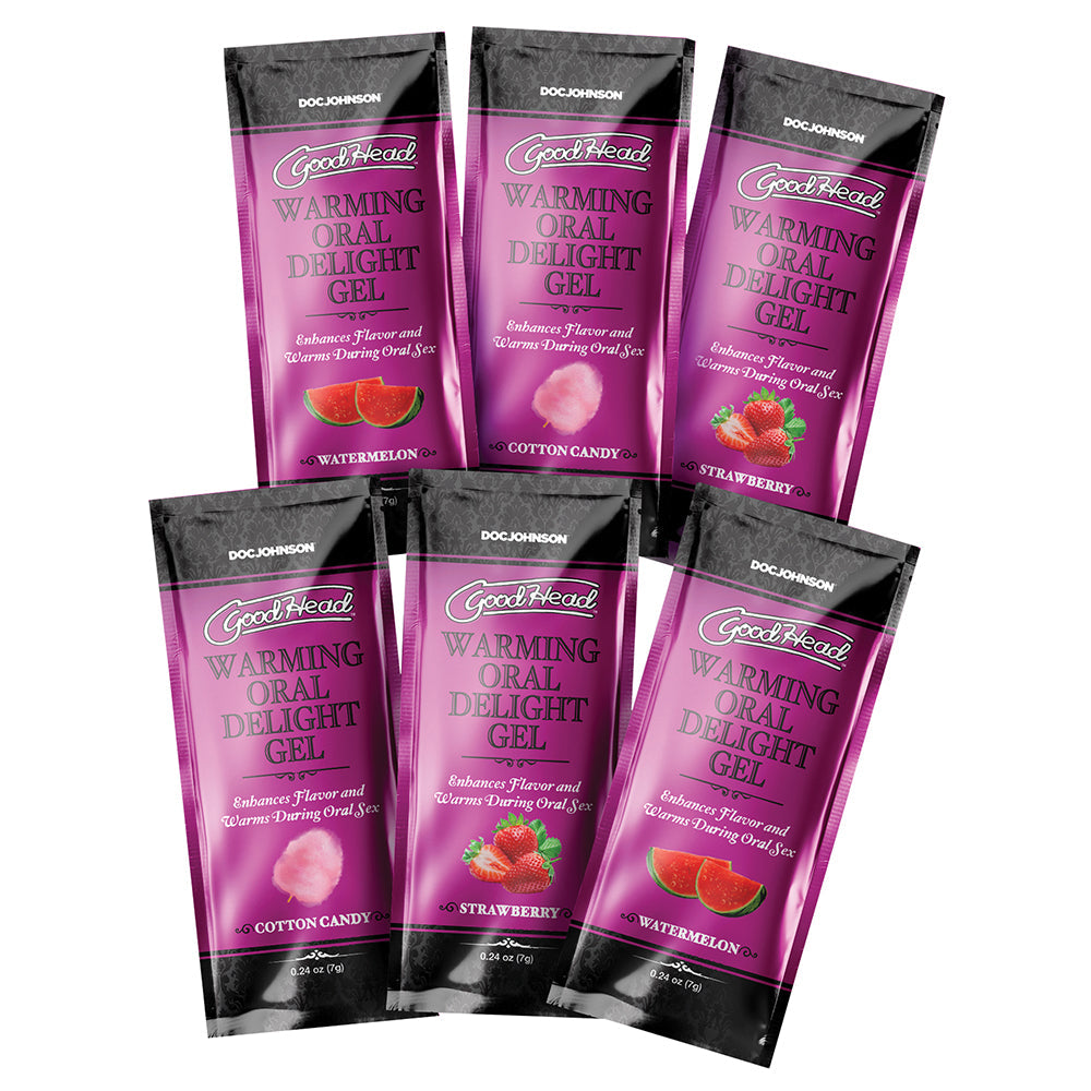 GOODHEAD WARMING ORAL DELIGHT GEL MULTI-FLAVOR 6-PACK 0.24 OZ.
