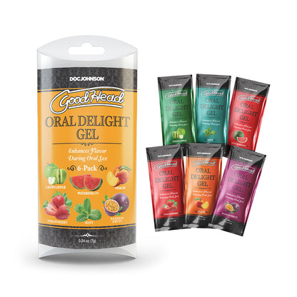 DOC JOHNSON - GOODHEAD ORAL DELIGHT GEL MULTI-FLAVOR 6-PACK 0.24 OZ.