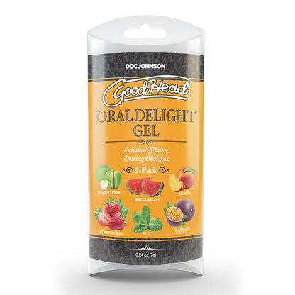 DOC JOHNSON - GOODHEAD ORAL DELIGHT GEL MULTI-FLAVOR 6-PACK 0.24 OZ.