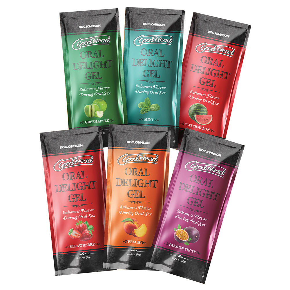 DOC JOHNSON - GOODHEAD ORAL DELIGHT GEL MULTI-FLAVOR 6-PACK 0.24 OZ.