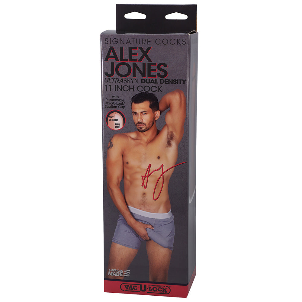 SIGNATURE COCKS ALEX JONES ULTRASKYN 11 IN. DUAL DENSITY DILDO WITH REMOVABLE VAC-U-LOCK SUCTION CUP TAN