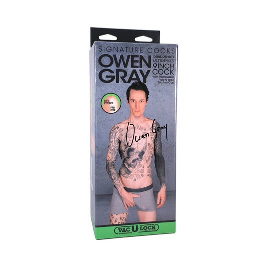 SIGNATURE COCKS OWEN GRAY 9 IN. ULTRASKYN DILDO WITH VAC-U-LOCK SUCTION CUP