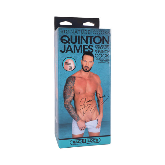 SIGNATURE COCKS QUINTON JAMES 8 IN. DUAL-DENSITY DILDO WITH VAC-U-LOCK SUCTION CUP BEIGE