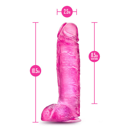 B YOURS PLUS BIG N'' BULKY 10.5 IN. DILDO WITH BALLS PINK