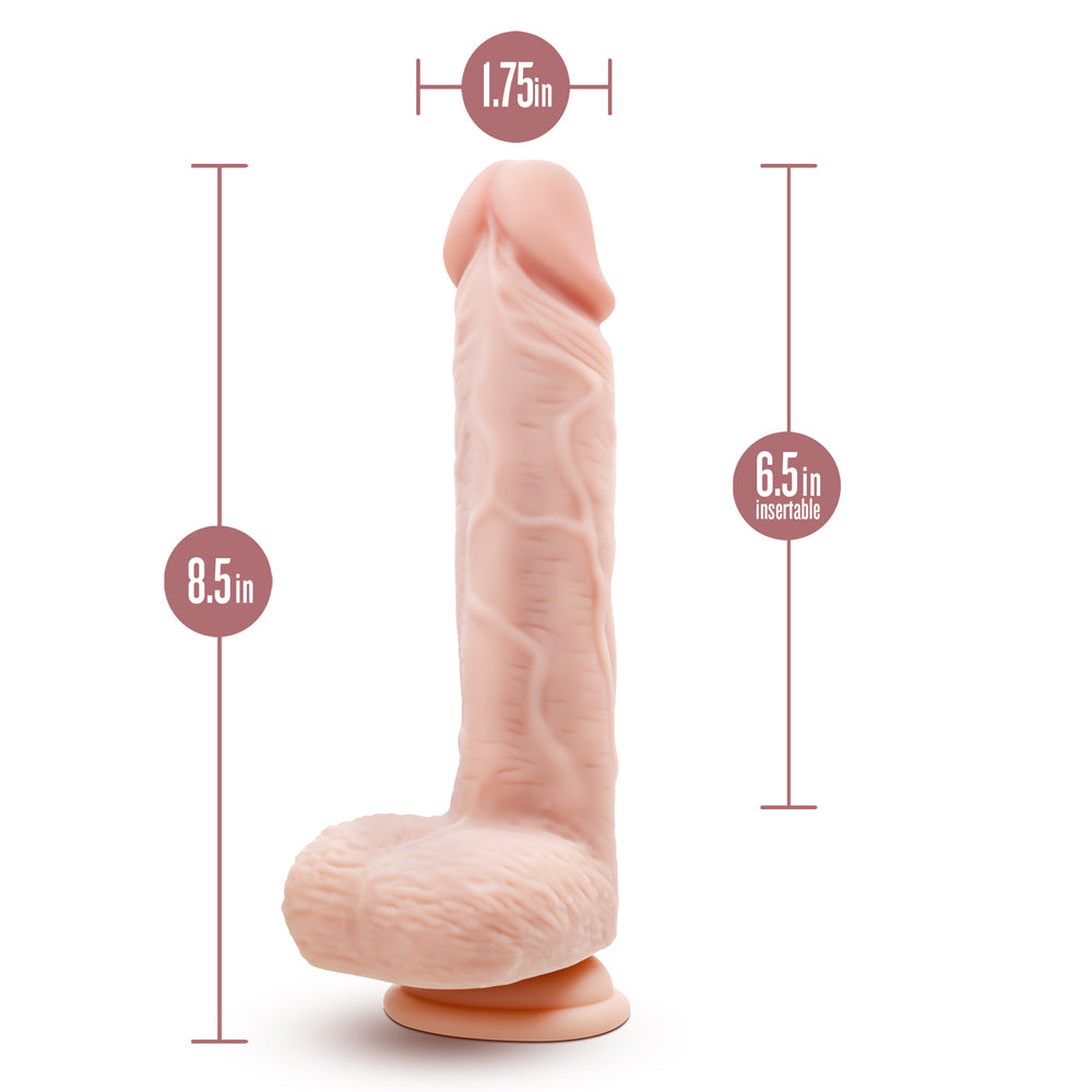 DR. SKIN SILICONE DR. ETHAN REMOTE RECHARGEABLE 8.5 IN. GYRATING VIBRATING DILDO BEIGE