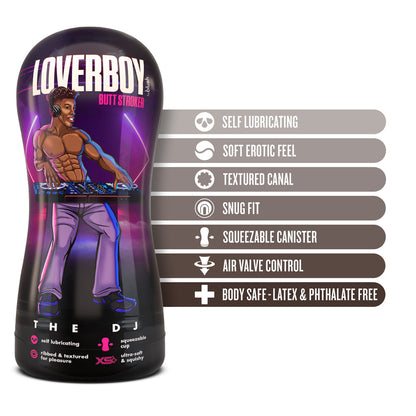 LOVERBOY THE DJ SELF-LUBRICATING ANAL STROKER BROWN
