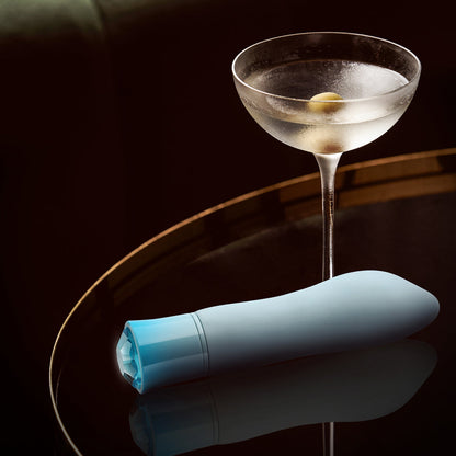 BLUSH - OH MY GEM ARDOR RECHARGEABLE WARMING SILICONE TAPERED VIBRATOR AQUAMARINE