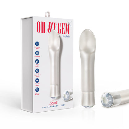 BLUSH - OH MY GEM BOLD RECHARGEABLE WARMING SILICONE SCOOPED TONGUE VIBRATOR DIAMOND