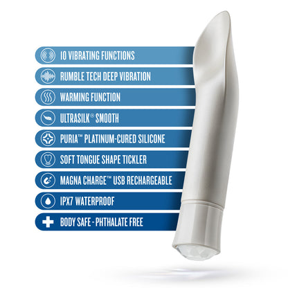 BLUSH - OH MY GEM BOLD RECHARGEABLE WARMING SILICONE SCOOPED TONGUE VIBRATOR DIAMOND