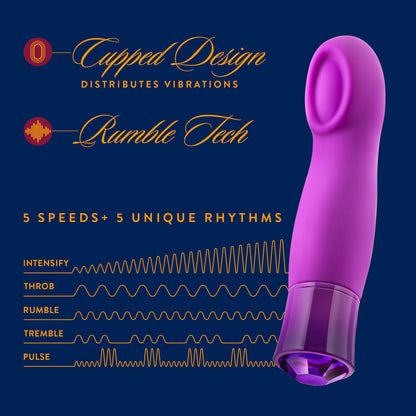 BLUSH - OH MY GEM CHARM RECHARGEABLE WARMING SILICONE CUPPED VIBRATOR AMETHYST
