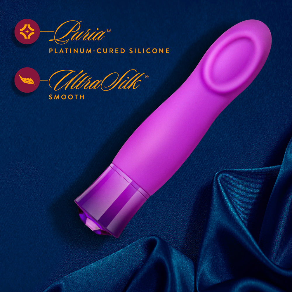 BLUSH - OH MY GEM CHARM RECHARGEABLE WARMING SILICONE CUPPED VIBRATOR AMETHYST