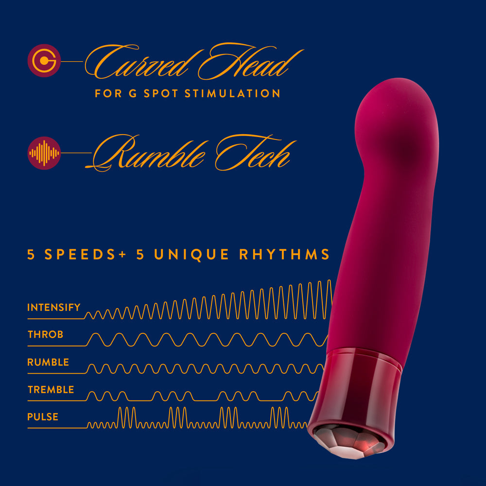 OH MY GEM CLASSY RECHARGEABLE WARMING SILICONE G-SPOT VIBRATOR GARNET